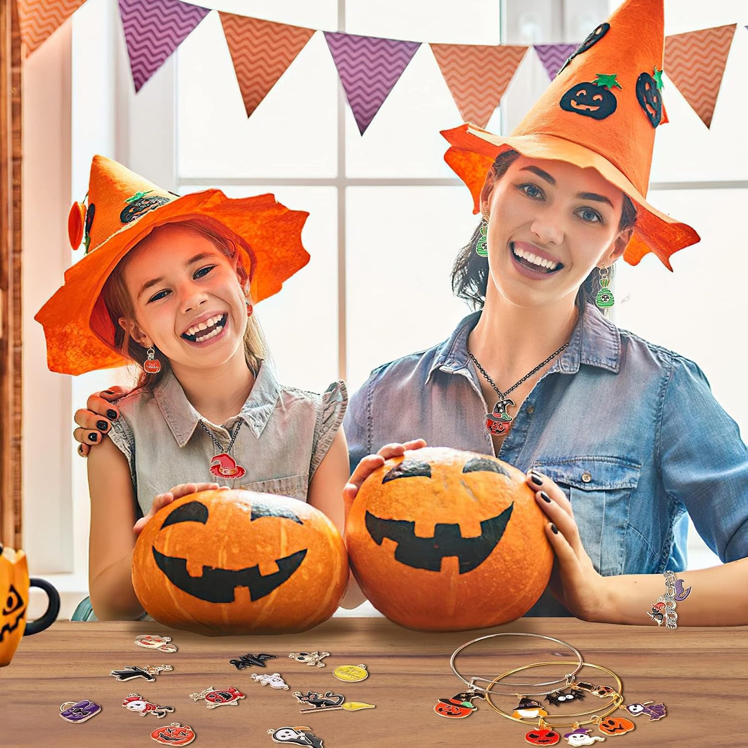 110 Stück 55 Paar Halloween-Charms Gold-Emaille-Schmuckanhänger Für Halloween-Ohrringe, Armbänder, Halsketten, Bastelarbeiten