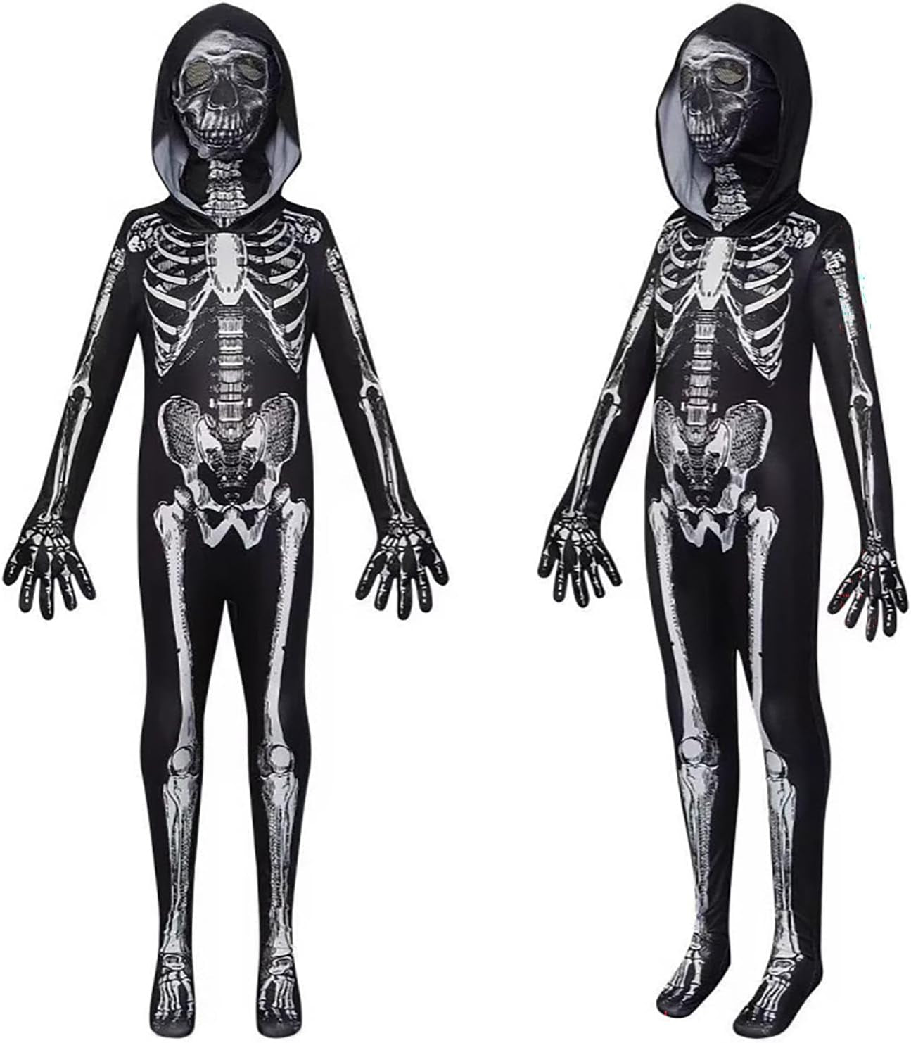 Halloween Skeleton Costume Kinder, Halloween Kostüm, Skelett Jumpsuit Skelett Outfit Für Halloween, Karneval, Faschingskostüme, Cosplay Mottoparty
