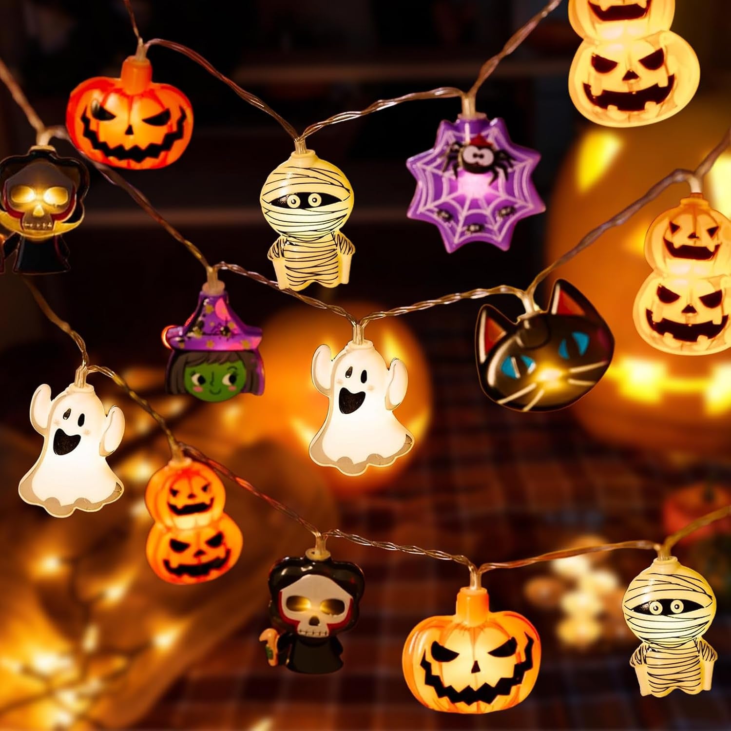 Halloween Lichterkette, 3 M 20 Leds Halloween Deko Lichterkette, Lichterkettes Halloweens Outdoor, Geeignet Für Halloweens, Karneval, Innen- Und Außendekoration/C