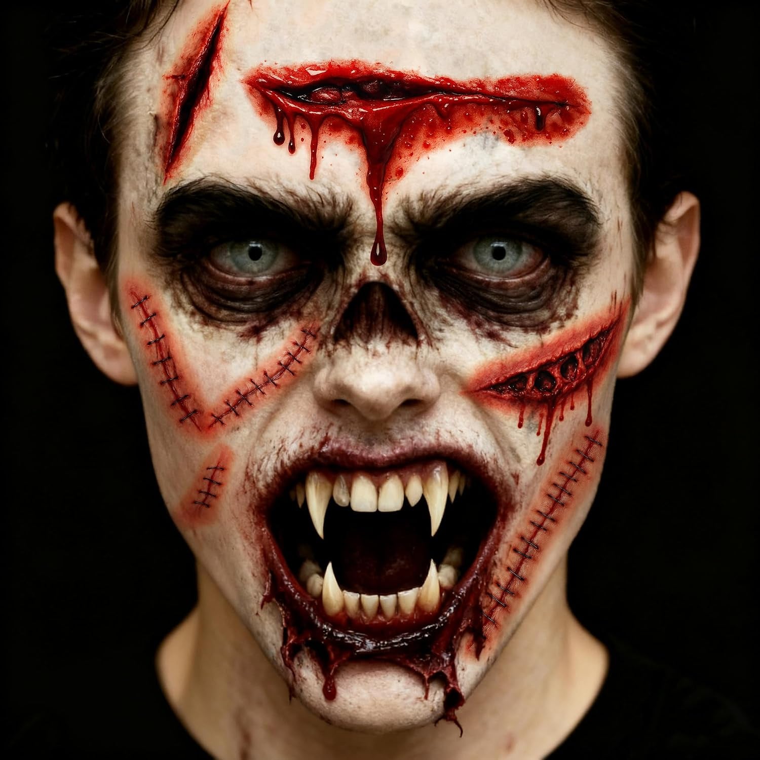 21 Stück Halloween Narben Wunden Tattoo Realistisch – Halloween Tattoos Gesicht Blut,Narben Tattoos Für Zombie Kostüm & Fasching Accessoires (A)