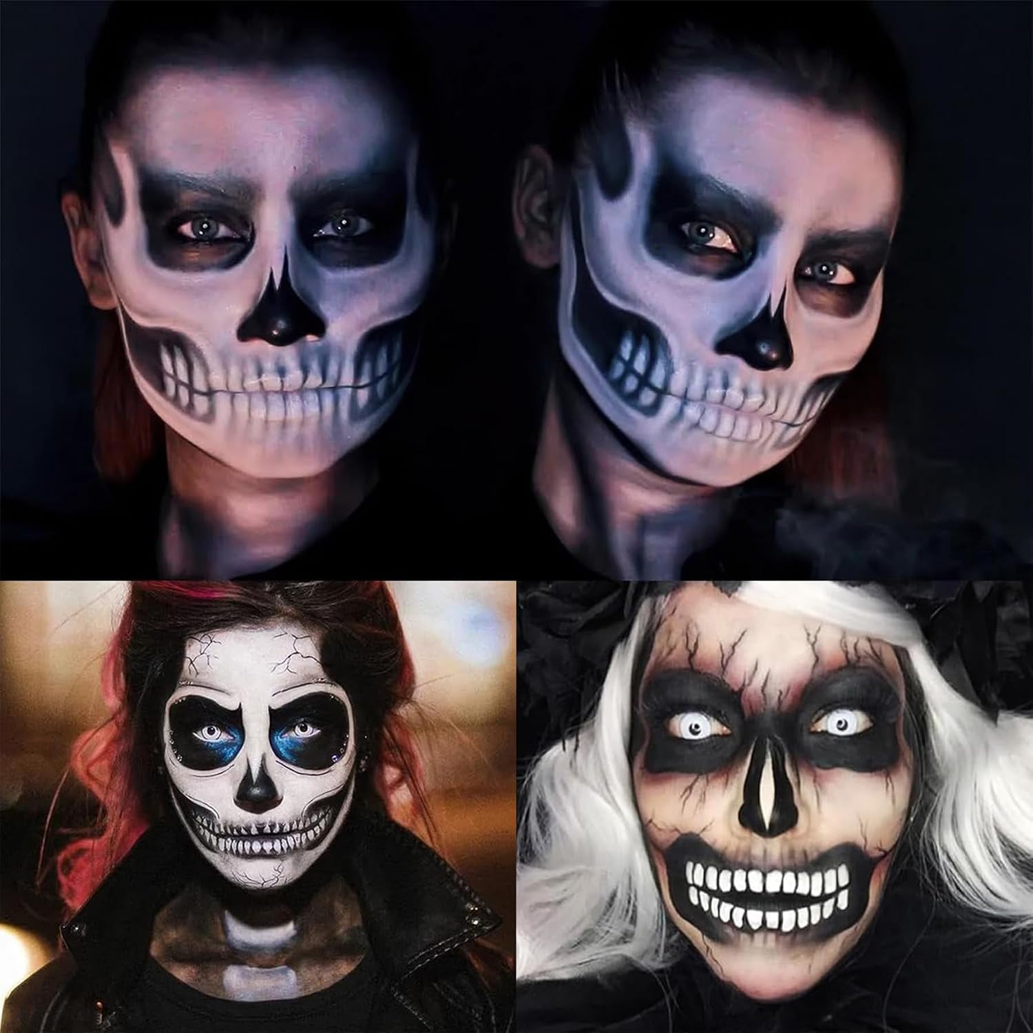 4 Halloween Tattoo Gesicht,Skull Face Tattoo Für Halloween