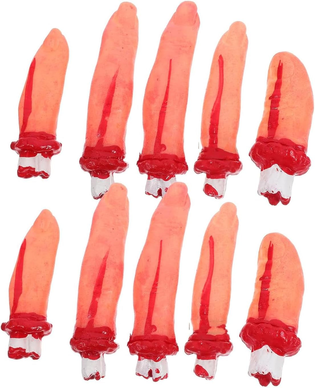 Halloween Gefälschte Finger, 10 Stück Blutig Gefälschte Finger Requisiten Künstliche Blutige Körperteile Horror Blutig Getrennten Hand Arm Halloween Requisit Für Halloween Party