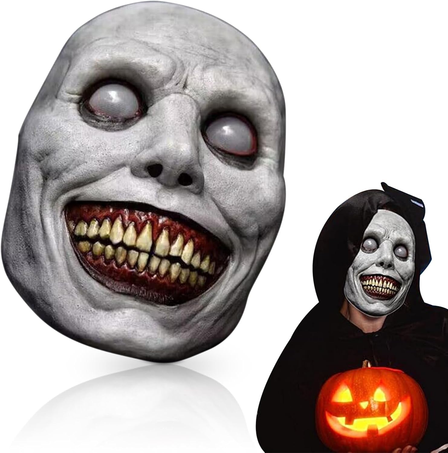 Halloween Gruselige Maske, Gruseliger Halloween Demon, Halloween Party Kostüm Partylatex Maske Für Karneval Fasching Cosplay Requisiten Für Damen Herren