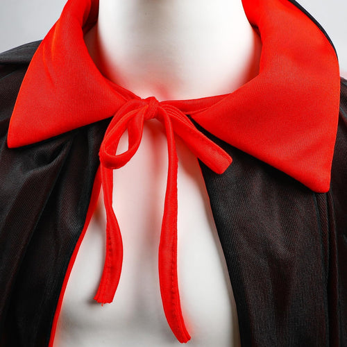 Halloween Vampir Umhang,Teufel Kostüm Kinder,Schwarz Rot Halloween-Umhang Für Karneval Cosplay Halloween Erwachsene Kinder(140Cm)