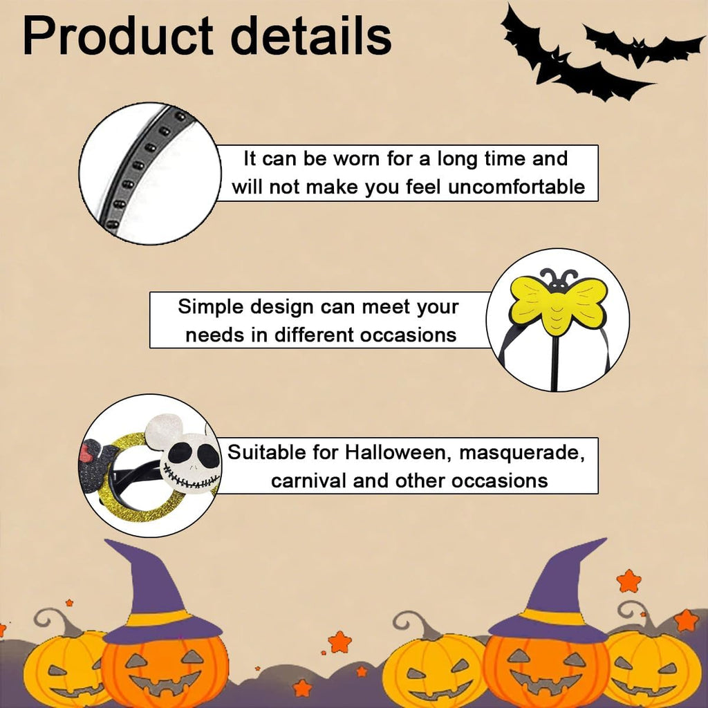 XILEPINAN 3 Stück Halloween Haarreif, Halloween Stirnbandanzug, Halloween Kopfschmuck, Geeignet Für Erwachsene Und Kinder, Für Party Karneval Kostüm Party