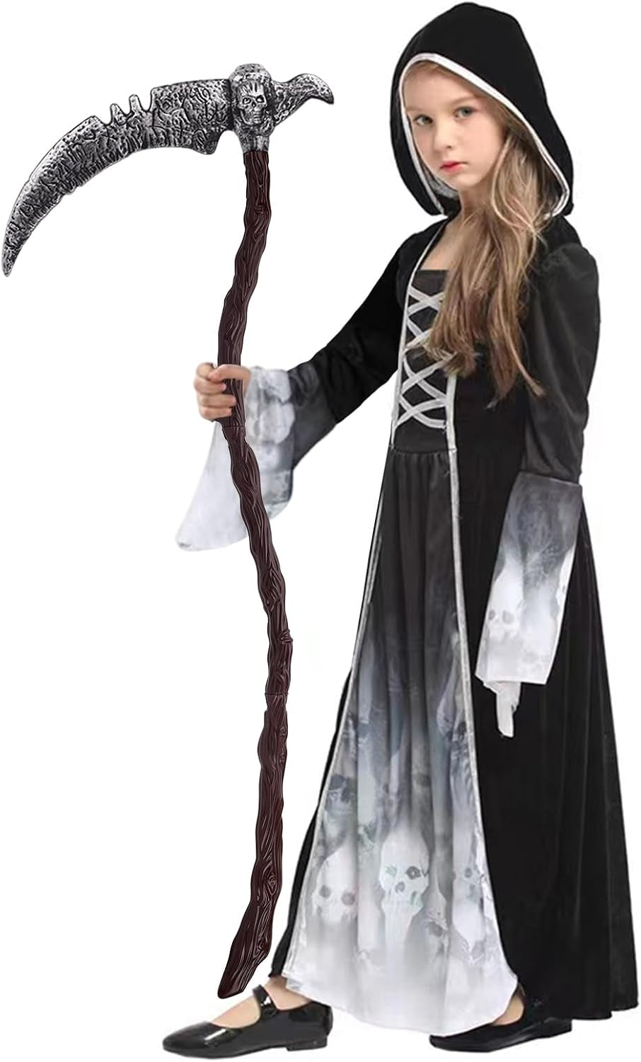 Halloween Kostüm Sensenmann Mädchen - Gespensterprinzessin Kostüm Mit Sense Schwarz Halloween Kostüm Kinder Reaper Kostüm Für Halloween Karnevals Cosplay