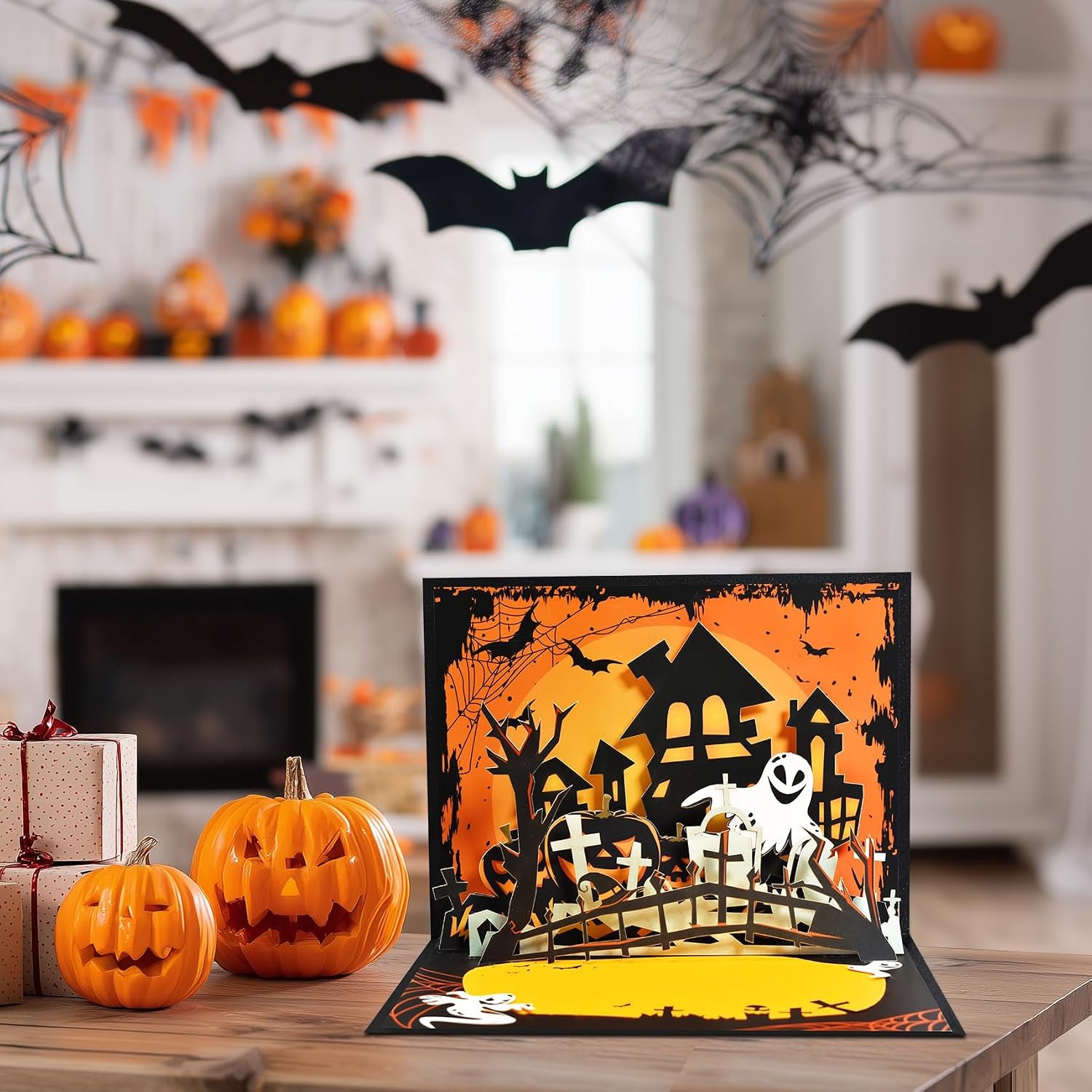 GREETING ART Pop up Halloween Karten, Halloween Spukhaus Grußkarte Mit Umschlag Für Kinder, Freund, Freundin