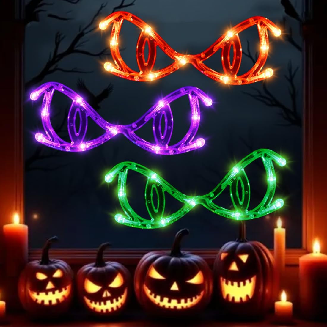 Halloween Deko Fenster 3 Stück LED Halloween Beleuchtung Fensterlichter Mit Saugnapf Dämonenauge Halloweendeko Lichter Innenbeleuchtung Für Halloweendeko Fensterdekoration