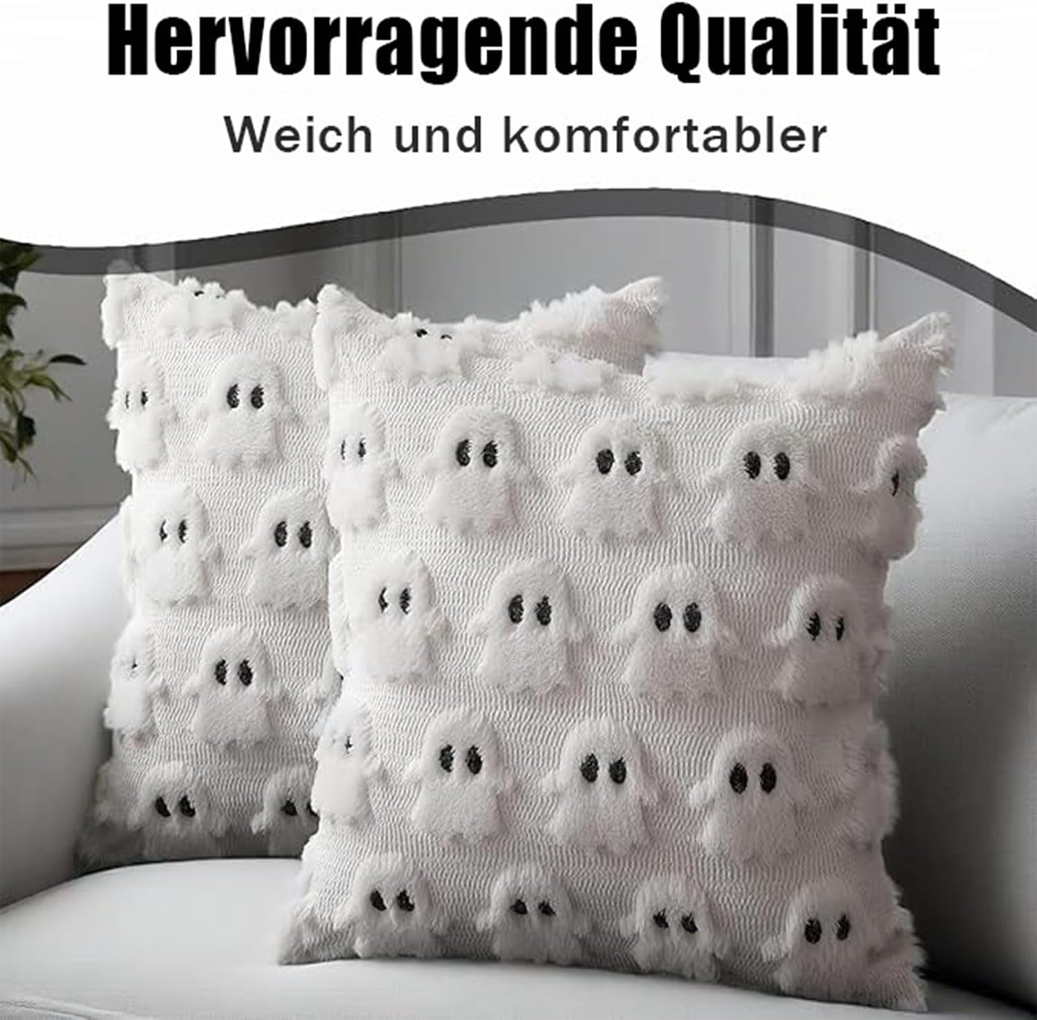 Halloween Kissenbezug,50X50Cm Ghosts of Halloween Kissen Cover,Kissenbezüge