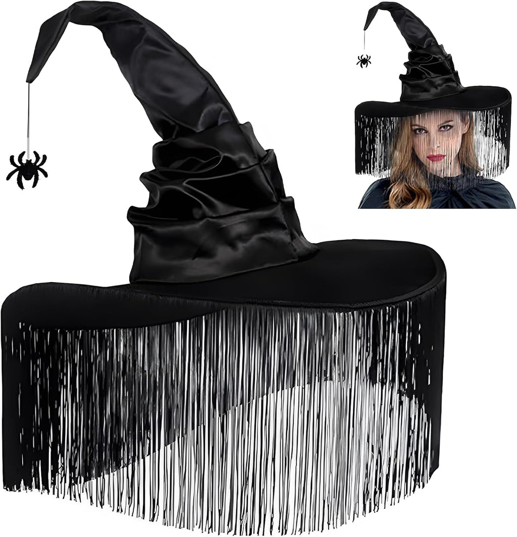 Hexenhüte, Hexenhut Damen, Hexen Hut, Halloween Zauberer Hut, Hexenhut Erwachsene, Zaubererhut, Hexen Accessoires Damen, Für Karneval, Halloween, Schwarz