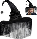 Hexenhüte, Hexenhut Damen, Hexen Hut, Halloween Zauberer Hut, Hexenhut Erwachsene, Zaubererhut, Hexen Accessoires Damen, Für Karneval, Halloween, Schwarz