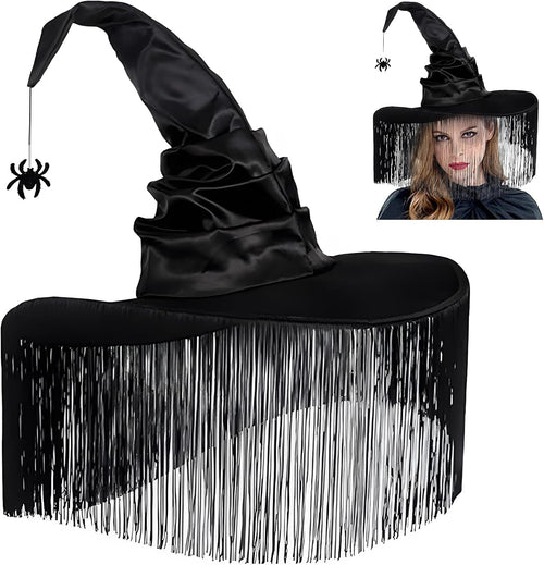 Hexenhüte, Hexenhut Damen, Hexen Hut, Halloween Zauberer Hut, Hexenhut Erwachsene, Zaubererhut, Hexen Accessoires Damen, Für Karneval, Halloween, Schwarz