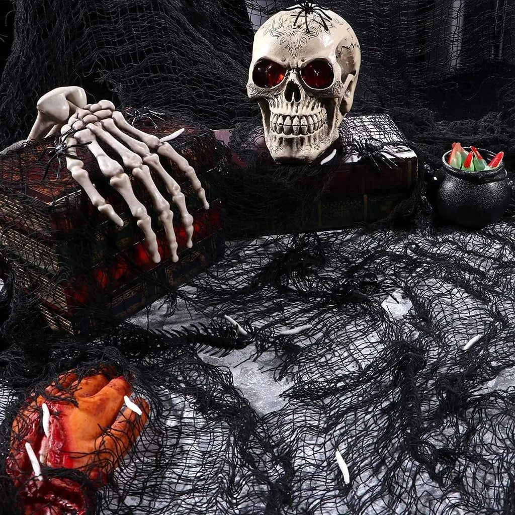 Halloween Deko Stoff, 120 X 1000 Cm Gruseliges Tuch Unheimlich, Halloween Horror Dekostoff Käsetuch Baumwolle, Tücher Halloween Dekorationen Für Halloween Party Spukhäuser Türöffnungen
