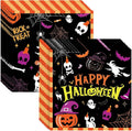 Halloween Servietten,24 Stück 33 X 33Cm Party Servietten Orange Schwarz Halloween Deko Servietten Herbst Mit Gruselig Kürbis Fledermaus Spinne Burg Papierservietten Für Halloween Tischdeko