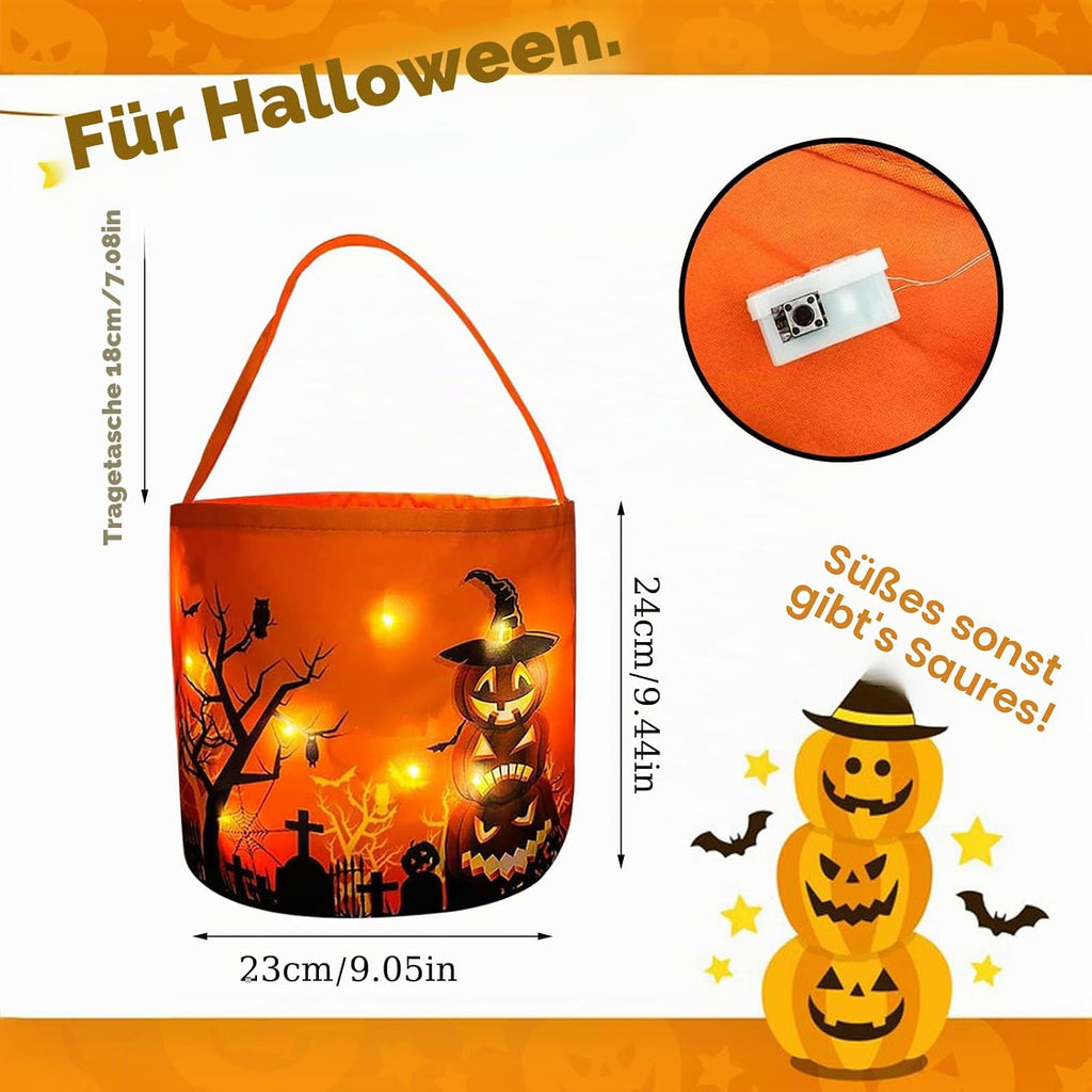 Halloween Süßigkeiten Eimer, Handtasche Für Süßes Oder Saures, Kürbis Candy Tüten Für Kinder, Geschenktasche Für Party
