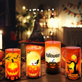 Tisch Windlichter Deko Halloween, 8 Stück Windlicht Tischdeko Halloween, Tischdeko Lichthülle Halloween Kürbis/Fledermaus/Krähe/Spinne Für Teelichter Oder Kerzen