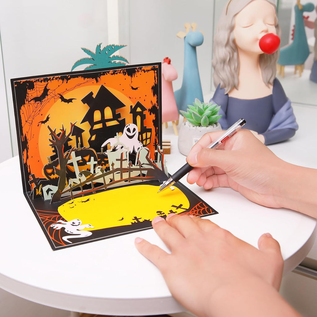 GREETING ART Pop up Halloween Karten, Halloween Spukhaus Grußkarte Mit Umschlag Für Kinder, Freund, Freundin