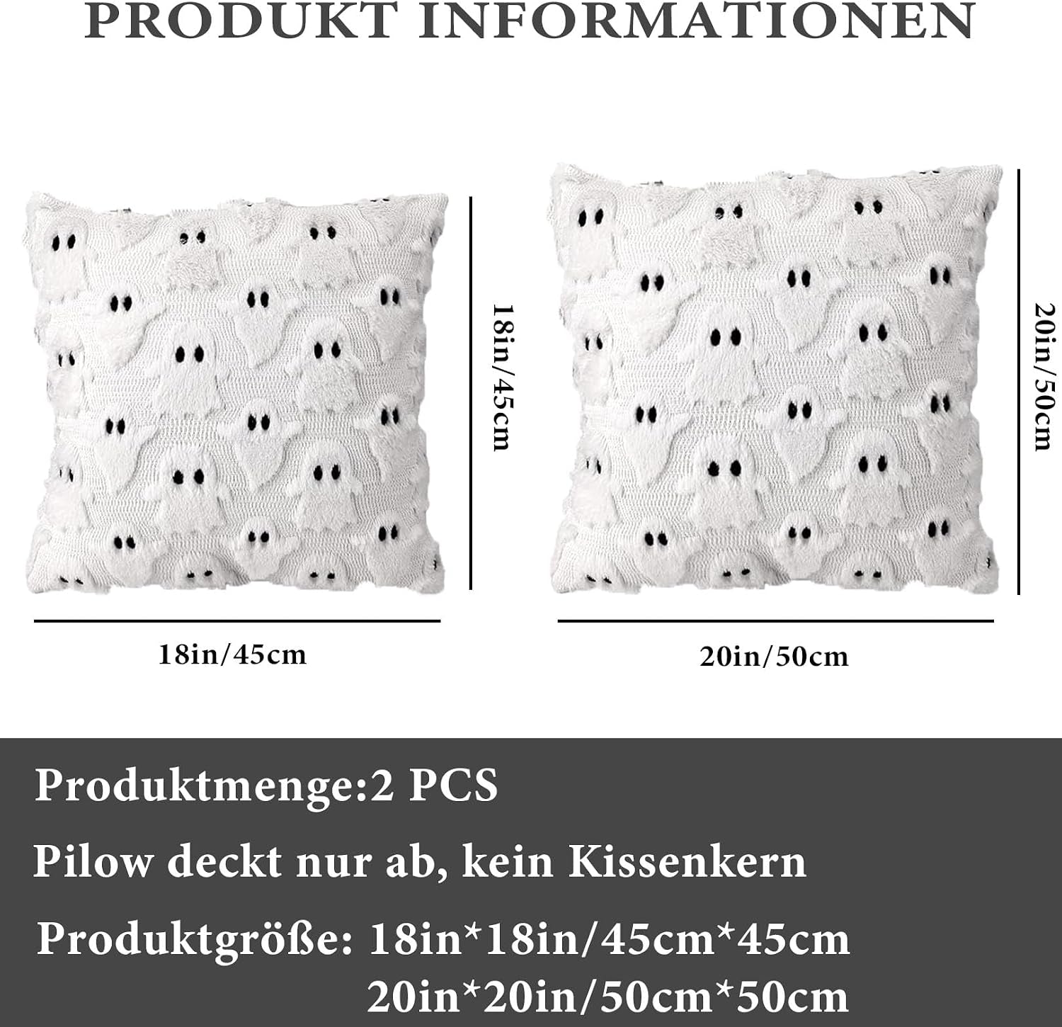 Halloween Kissenbezug,50X50Cm Ghosts of Halloween Kissen Cover,Kissenbezüge