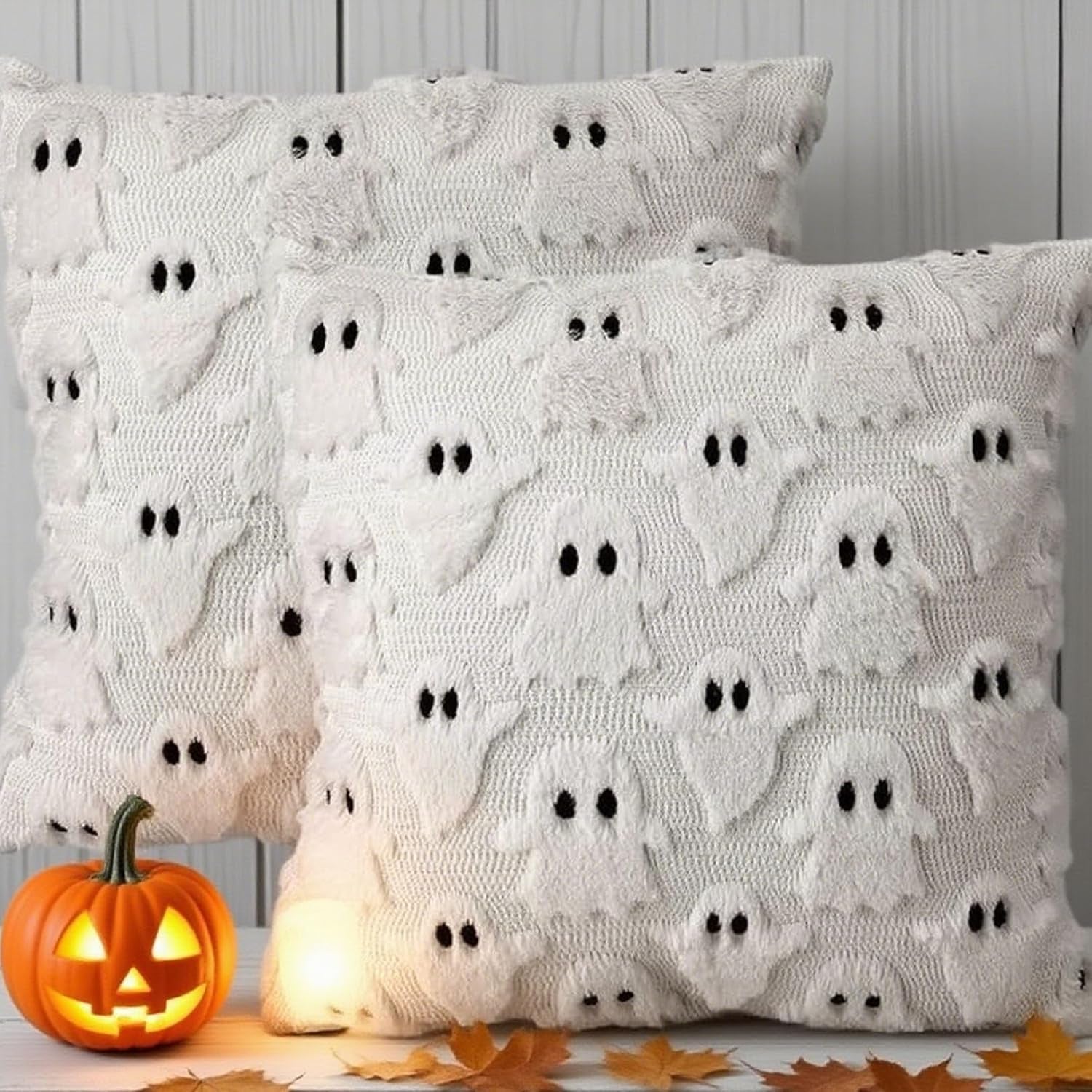Halloween Kissenbezug,50X50Cm Ghosts of Halloween Kissen Cover,Kissenbezüge