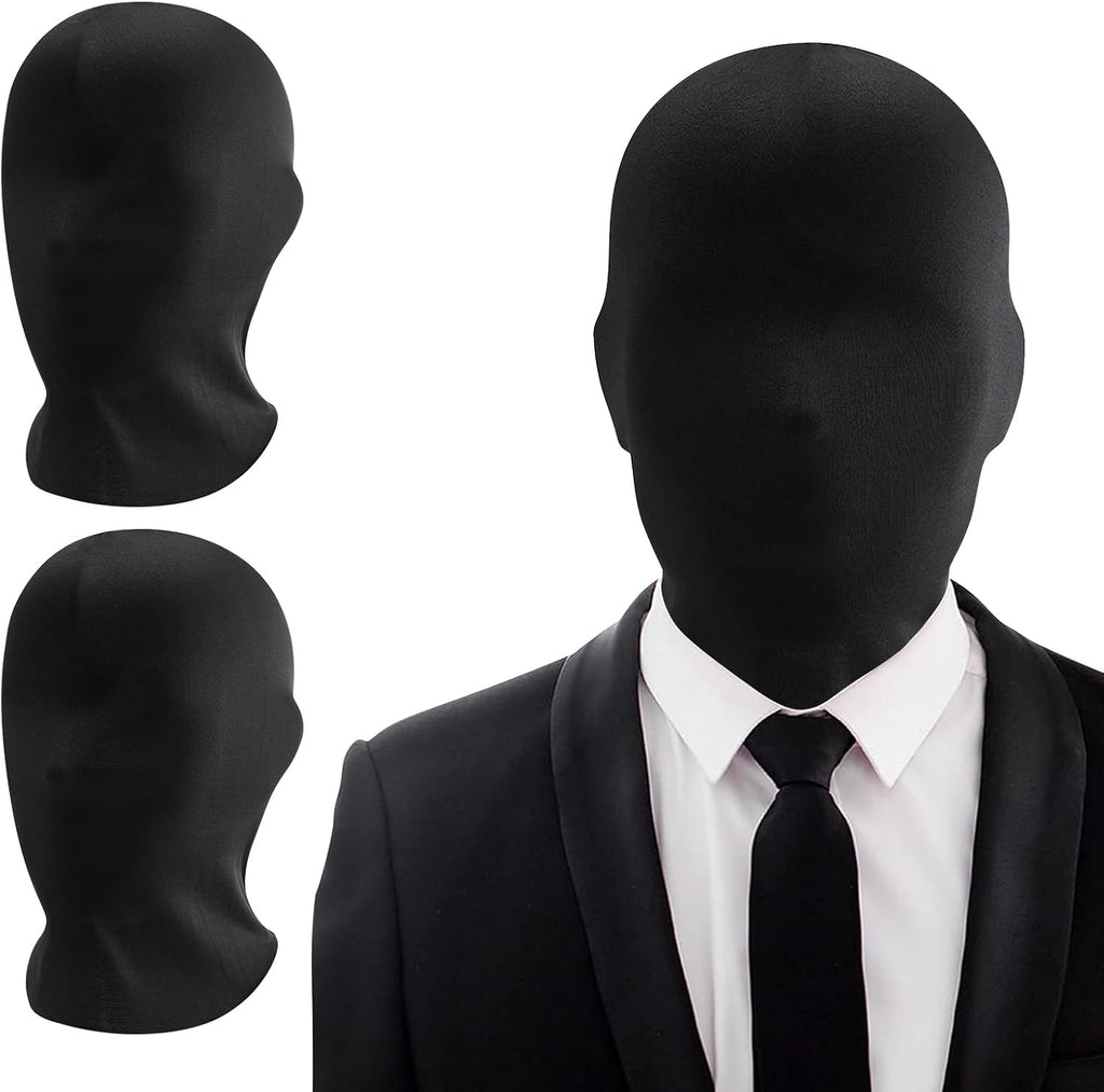 2 Stück Vollgesichtsmaske Halloween Schwarz Vollgesichtsmaske Spandex