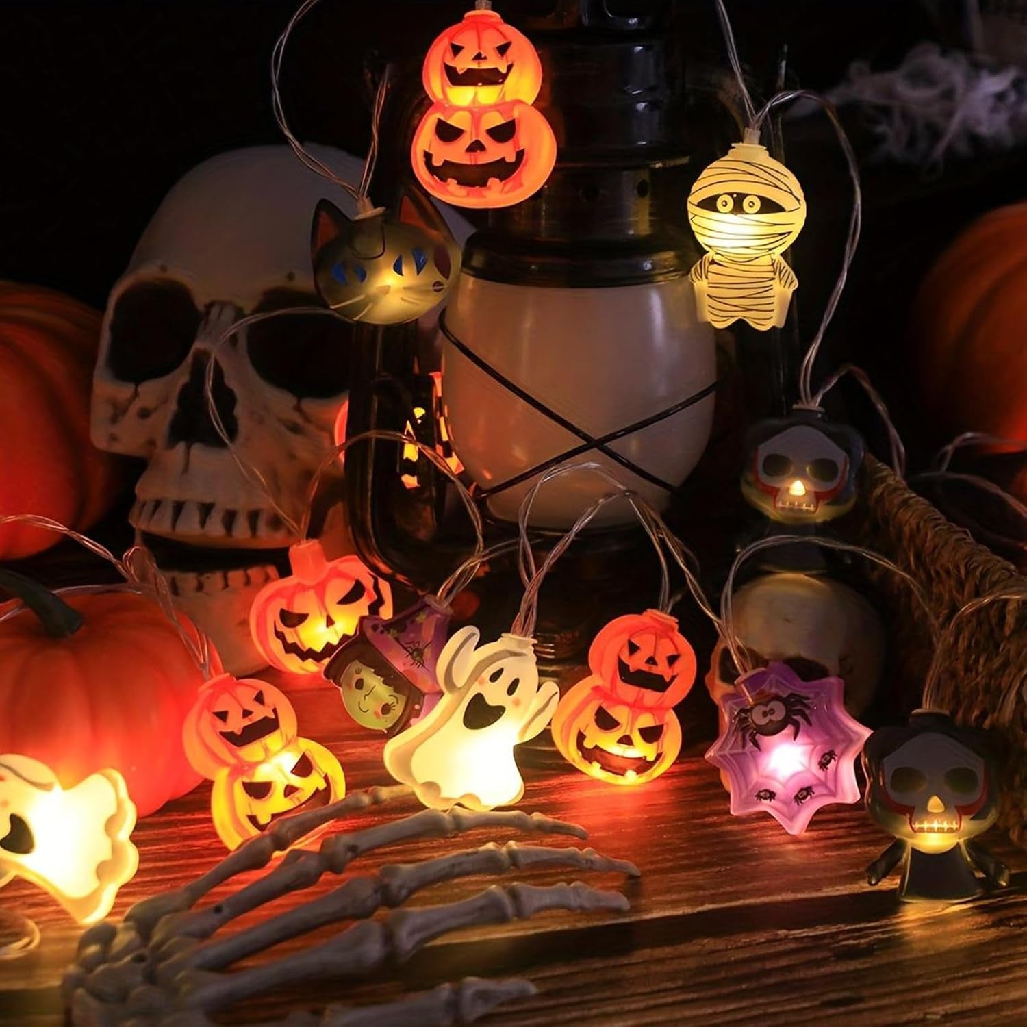 Halloween Lichterkette, 3 M 20 Leds Halloween Deko Lichterkette, Lichterkettes Halloweens Outdoor, Geeignet Für Halloweens, Karneval, Innen- Und Außendekoration/C