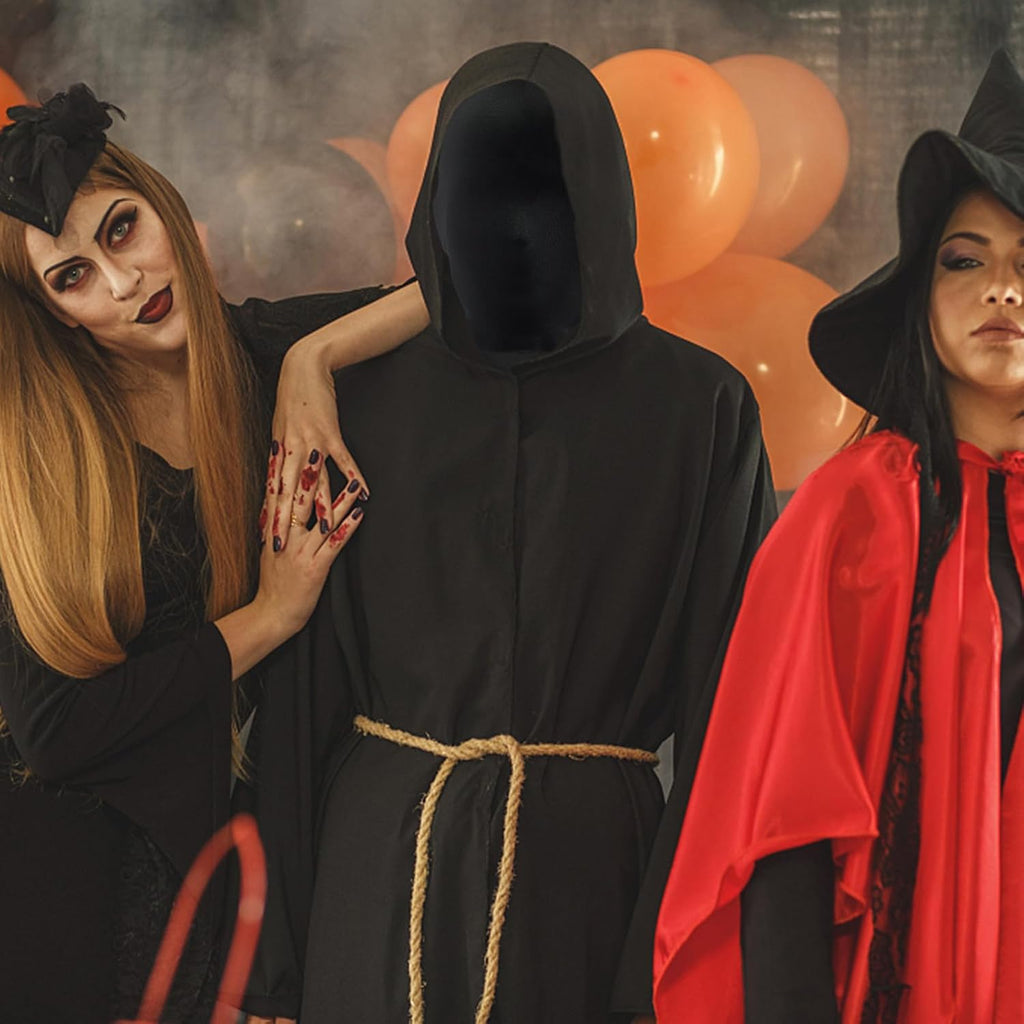 2 Stück Vollgesichtsmaske Halloween Schwarz Vollgesichtsmaske Spandex