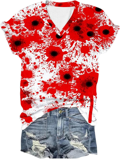 Halloween-Kostüm Für Damen, Lustiges Halloween-Blutkleidung, Blutspritzer-Oberteil