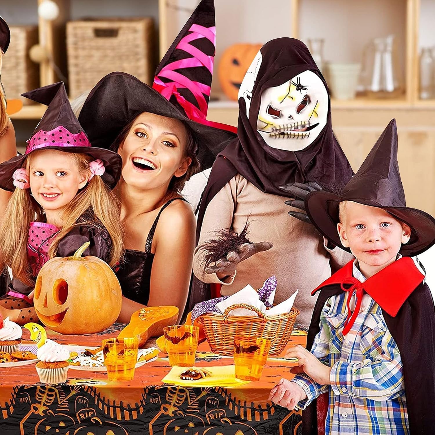 Gruselige Halloween Skelett Tischdecke, 137 X 274 Cm - Einweg, Für Party & Zu Hause