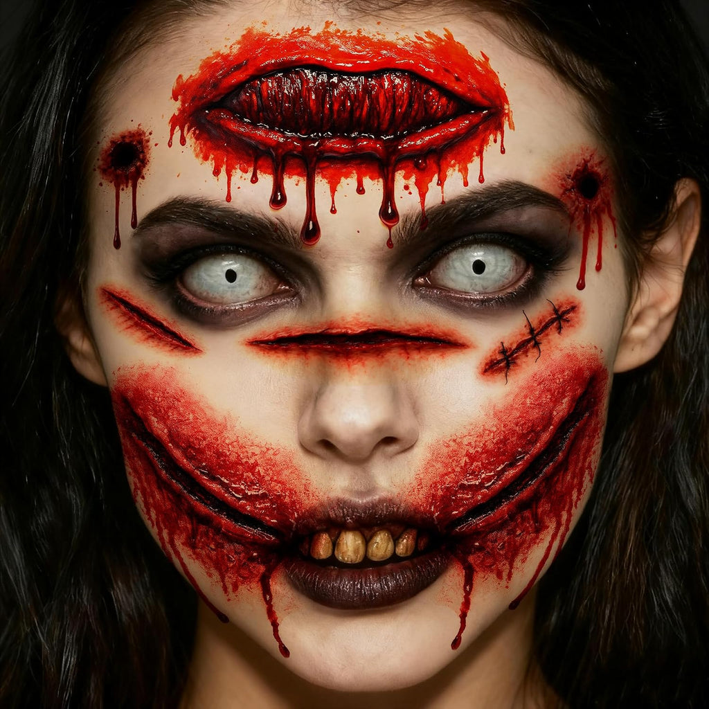 21 Stück Halloween Narben Wunden Tattoo Realistisch – Halloween Tattoos Gesicht Blut,Narben Tattoos Für Zombie Kostüm & Fasching Accessoires (A)