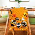 Halloween Tischläufer Spinnweben Fledermäuse Kürbisse Tischdecke Halloween Leinen Abwaschbare Tischläufer Orange Für Küche, Bar, Esstisch Halloweens Deko Tischdecke