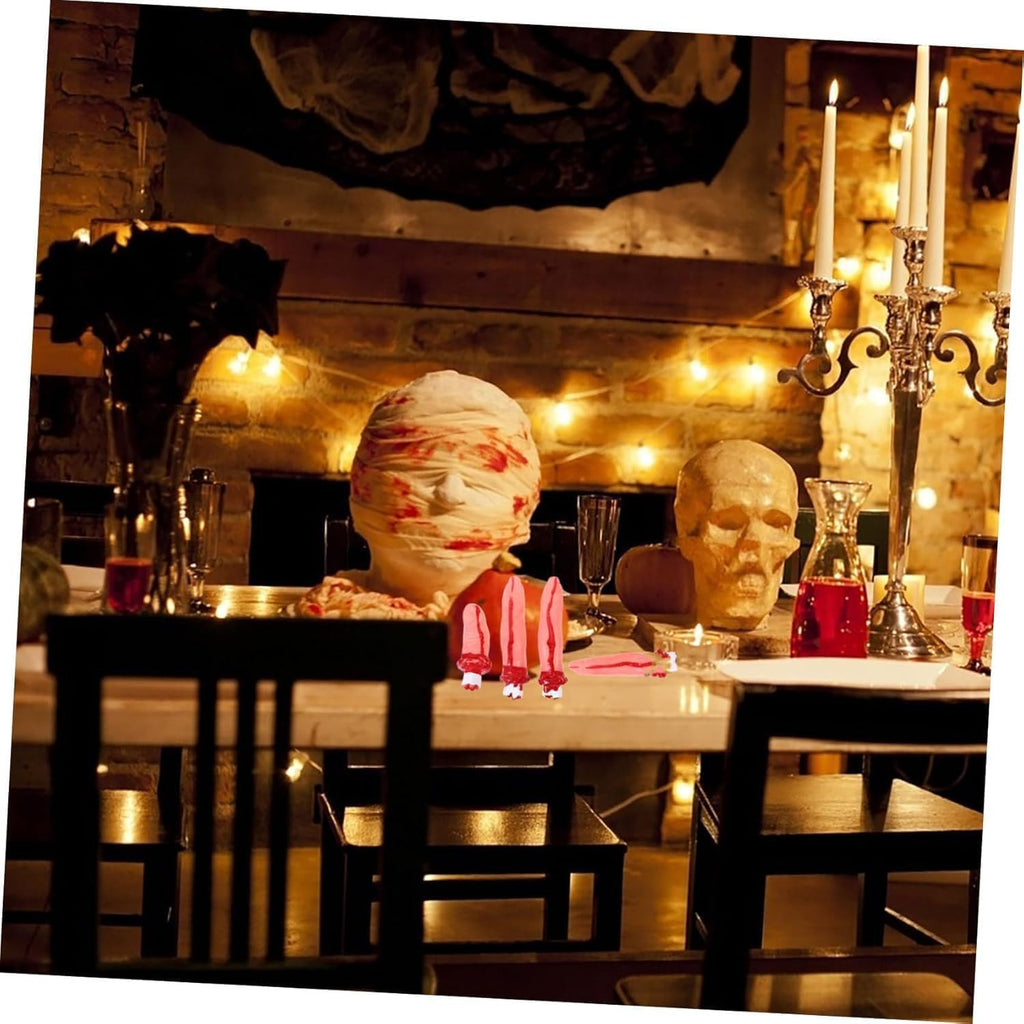 Halloween Gefälschte Finger, 10 Stück Blutig Gefälschte Finger Requisiten Künstliche Blutige Körperteile Horror Blutig Getrennten Hand Arm Halloween Requisit Für Halloween Party