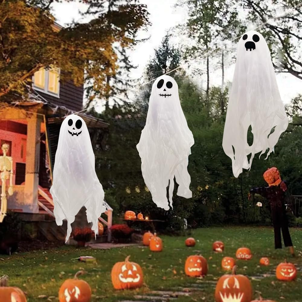 Halloween Deko Outdoor Innen Geist Mit LED, Deko Halloween Geister 50Cm
