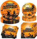 60 Stück Halloween Partygeschirr Set,Halloween Geschirr Mit Pappteller Thema Partyteller Servietten Partygeschirr Herbstdeko Für Geburtstag Party Kinder Party Dekorationen