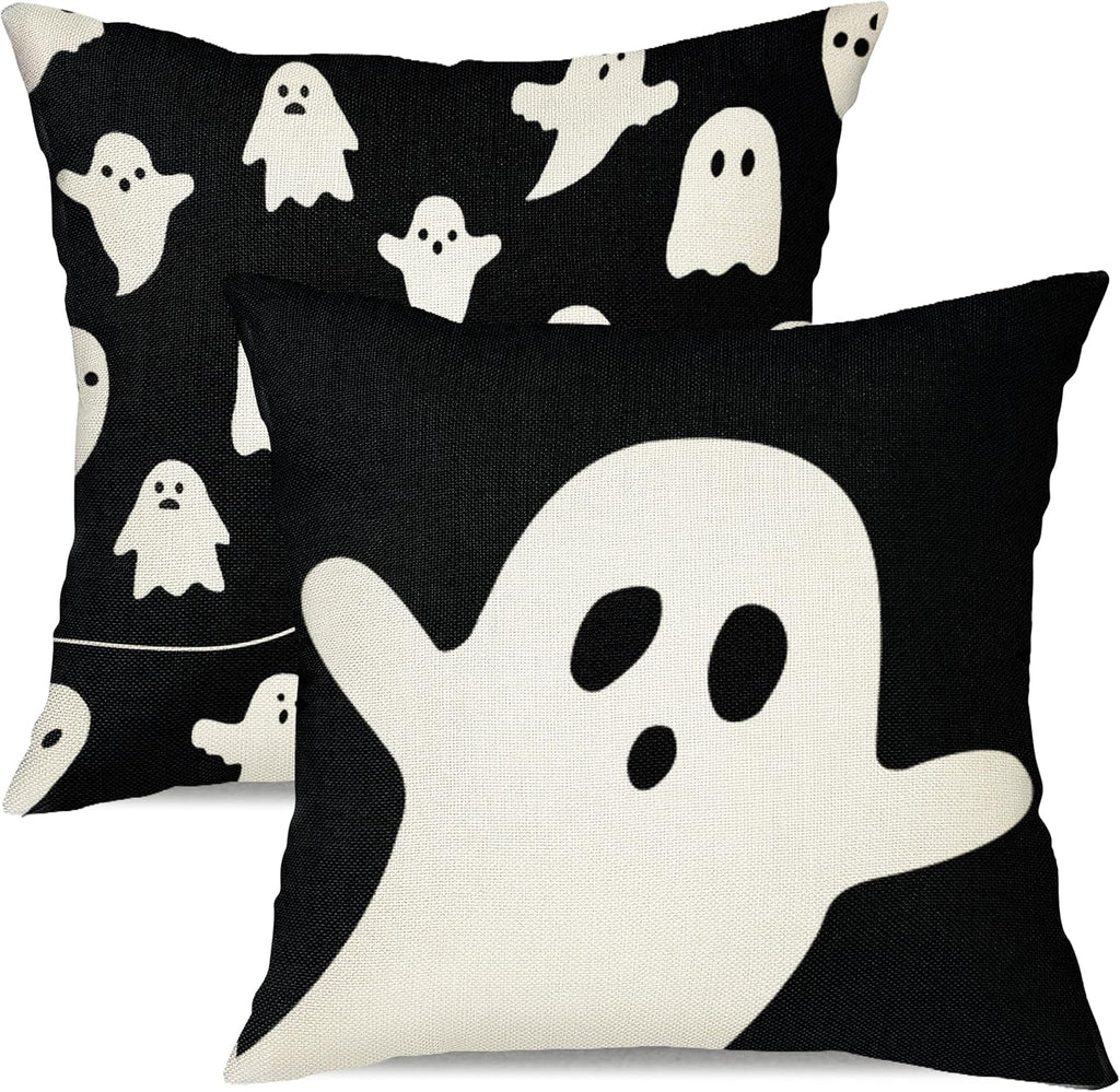 Halloween-Kissenbezug, 45,7 X 45,7 Cm, 2 Stück, Geister-Halloween-Lendenkissenbezüge, Dekorationen, Outdoor-Halloween-Kissen, Dekorativ Für Halloween, Heimdekoration Für Sofa