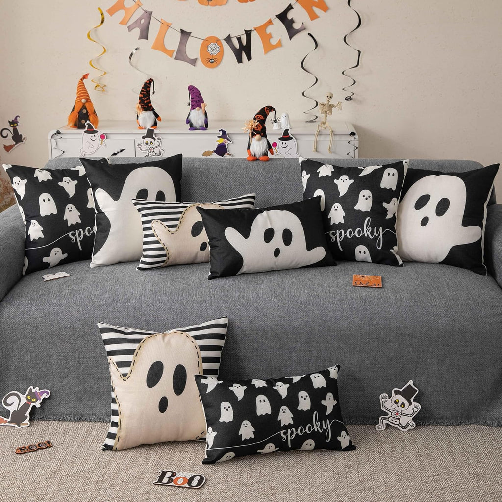 Halloween-Kissenbezug, 45,7 X 45,7 Cm, 2 Stück, Geister-Halloween-Lendenkissenbezüge, Dekorationen, Outdoor-Halloween-Kissen, Dekorativ Für Halloween, Heimdekoration Für Sofa