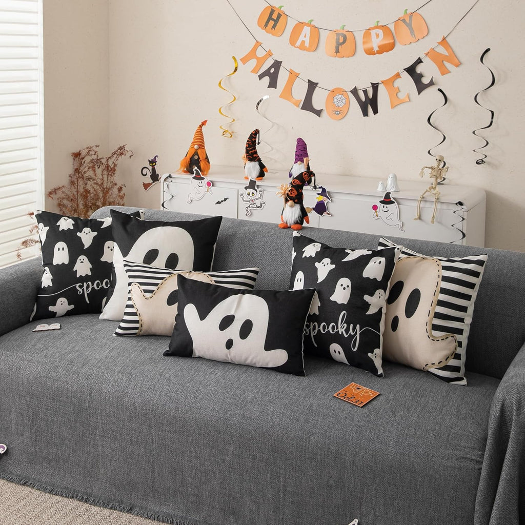 Halloween-Kissenbezug, 45,7 X 45,7 Cm, 2 Stück, Geister-Halloween-Lendenkissenbezüge, Dekorationen, Outdoor-Halloween-Kissen, Dekorativ Für Halloween, Heimdekoration Für Sofa