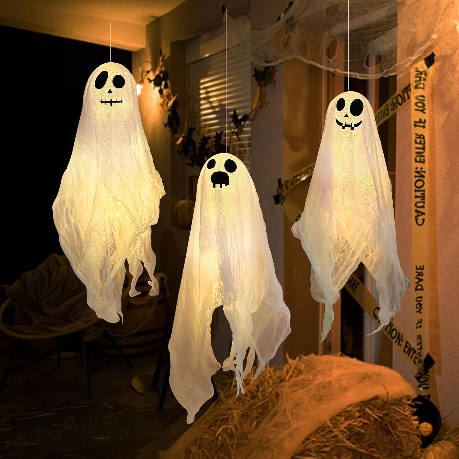 Halloween Deko Outdoor Innen Geist Mit LED, Deko Halloween Geister 50Cm