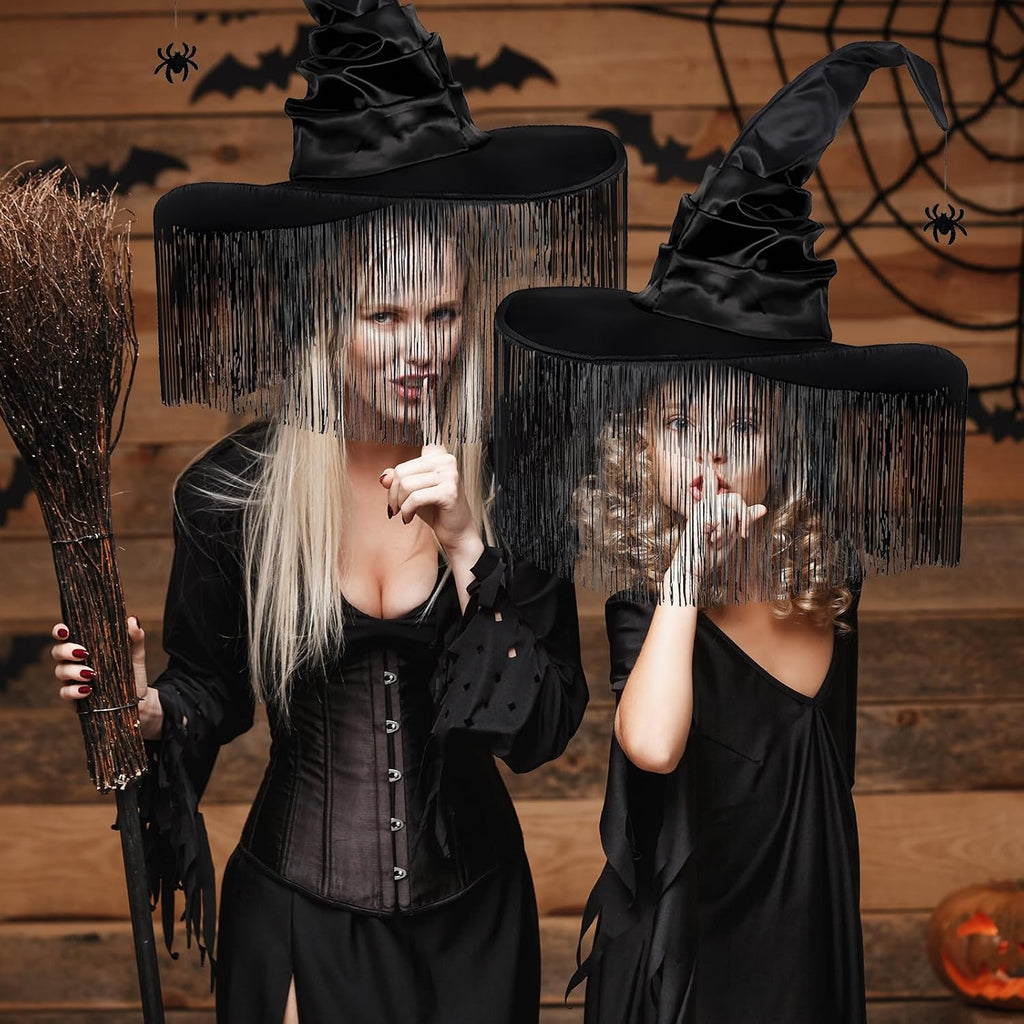 Hexenhüte, Hexenhut Damen, Hexen Hut, Halloween Zauberer Hut, Hexenhut Erwachsene, Zaubererhut, Hexen Accessoires Damen, Für Karneval, Halloween, Schwarz