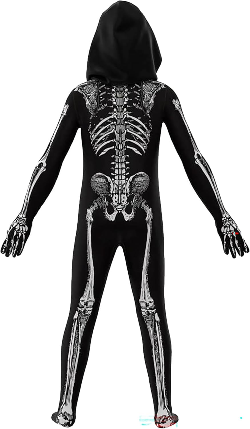 Halloween Skeleton Costume Kinder, Halloween Kostüm, Skelett Jumpsuit Skelett Outfit Für Halloween, Karneval, Faschingskostüme, Cosplay Mottoparty