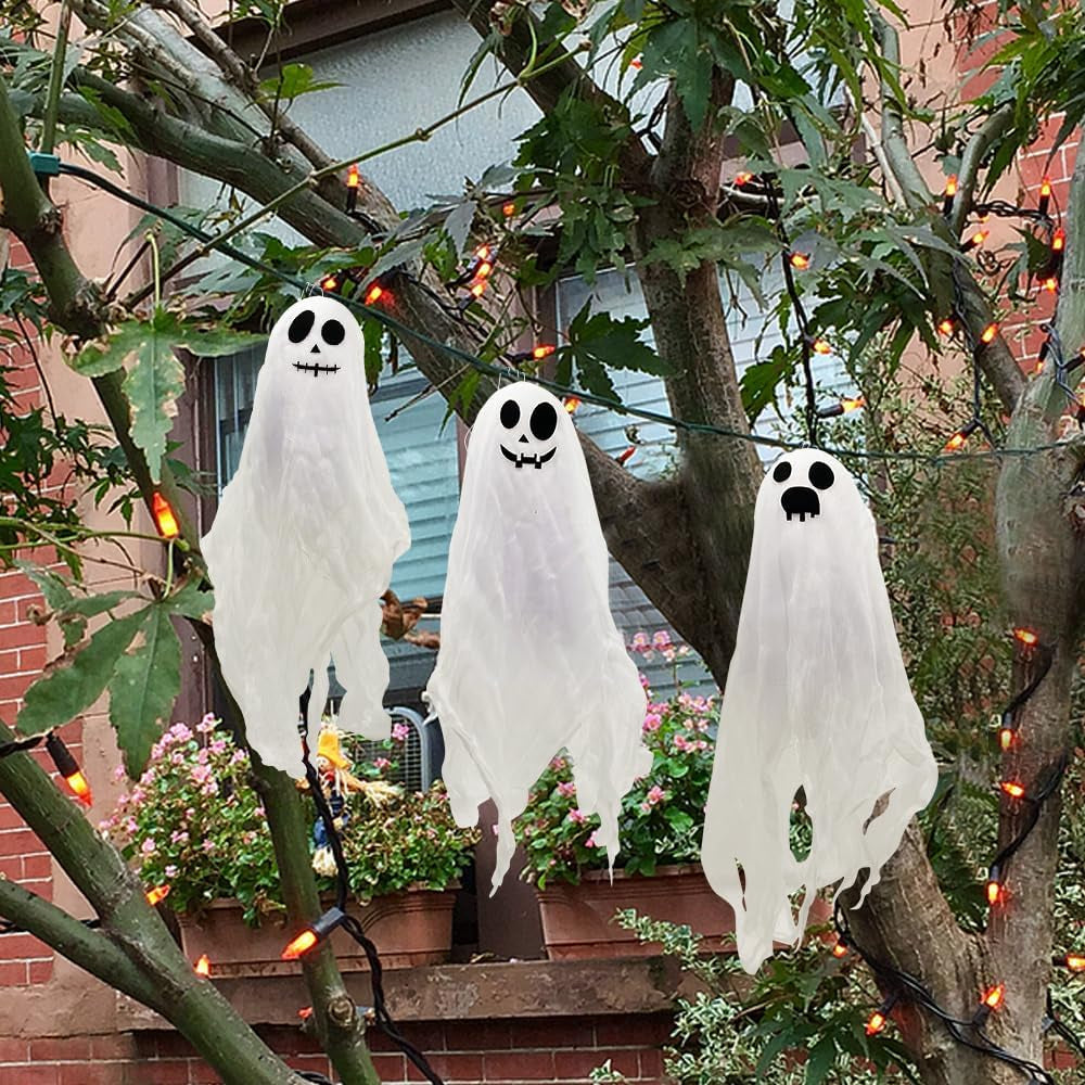 Halloween Deko Outdoor Innen Geist Mit LED, Deko Halloween Geister 50Cm