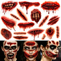 21 Stück Halloween Narben Wunden Tattoo Realistisch – Halloween Tattoos Gesicht Blut,Narben Tattoos Für Zombie Kostüm & Fasching Accessoires (A)