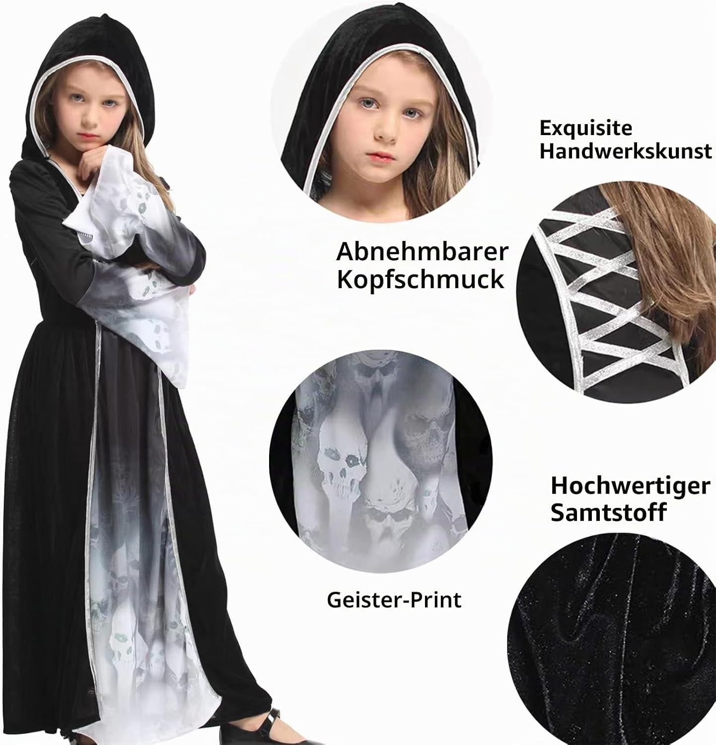 Halloween Kostüm Sensenmann Mädchen - Gespensterprinzessin Kostüm Mit Sense Schwarz Halloween Kostüm Kinder Reaper Kostüm Für Halloween Karnevals Cosplay