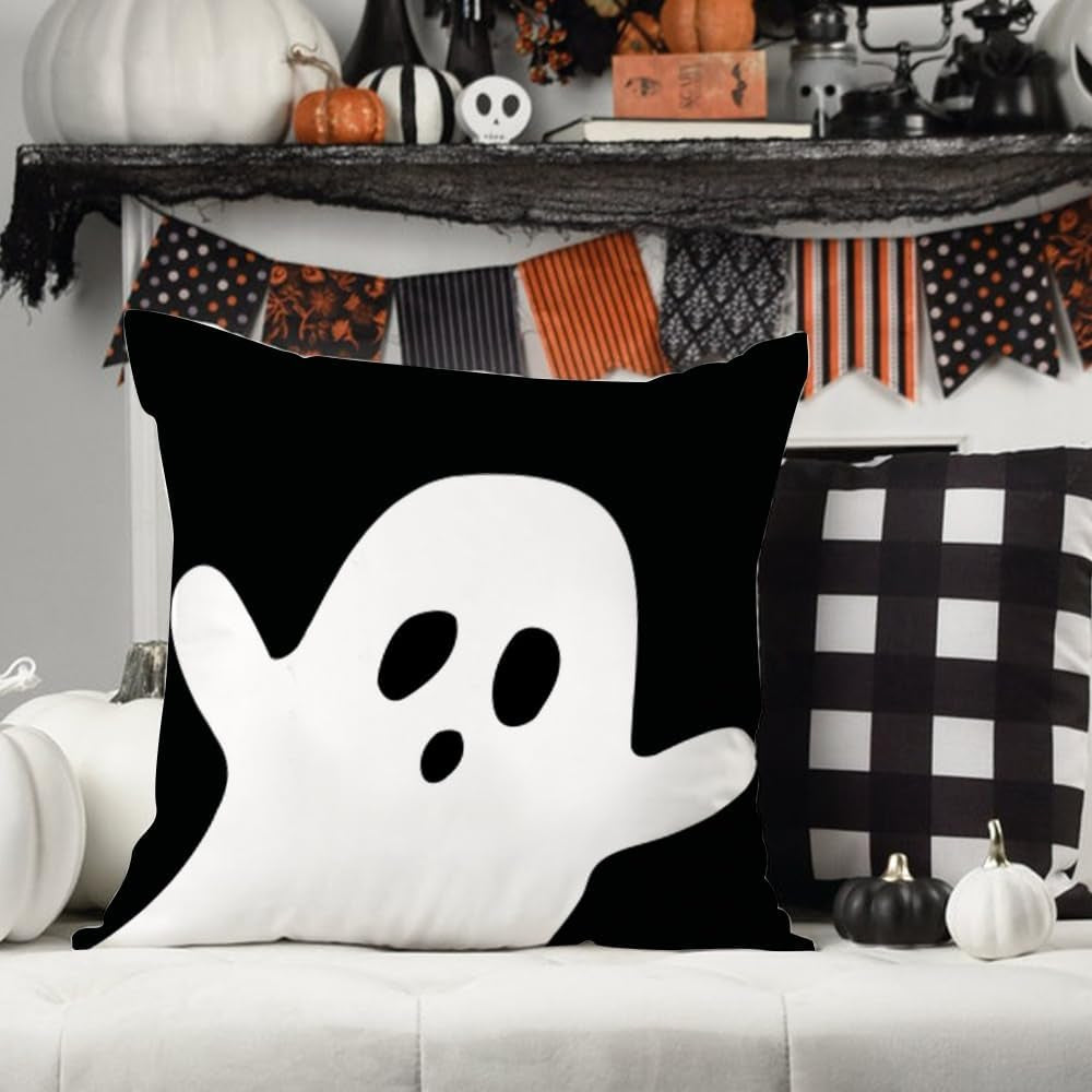 Halloween-Kissenbezug, 45,7 X 45,7 Cm, 2 Stück, Geister-Halloween-Lendenkissenbezüge, Dekorationen, Outdoor-Halloween-Kissen, Dekorativ Für Halloween, Heimdekoration Für Sofa