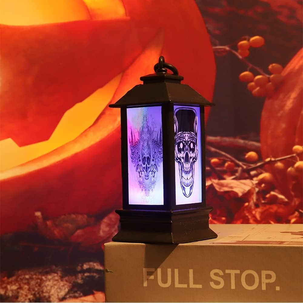 4 Stück Halloween Deko Innen Laterne, Kürbis Deko Herbstdeko Mit LED Kerze