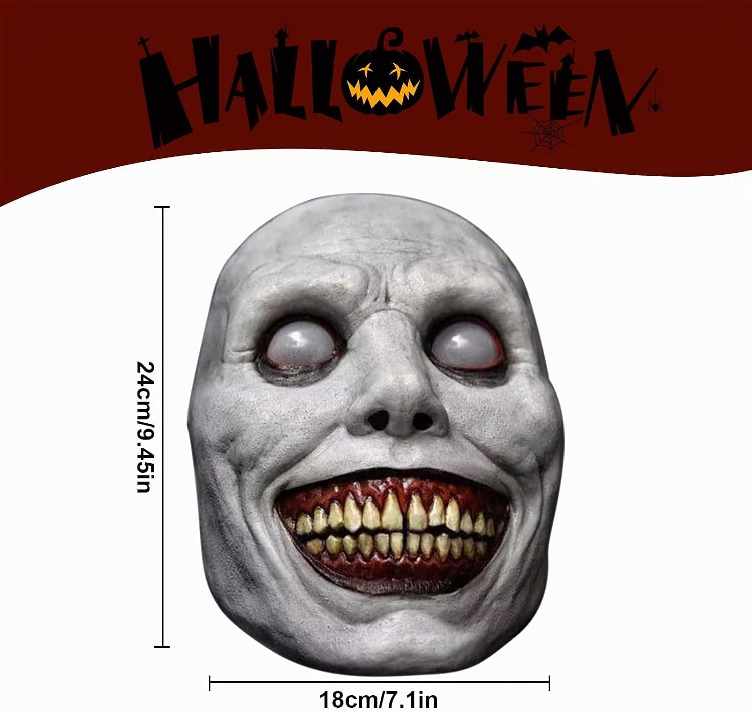 Halloween Gruselige Maske, Gruseliger Halloween Demon, Halloween Party Kostüm Partylatex Maske Für Karneval Fasching Cosplay Requisiten Für Damen Herren
