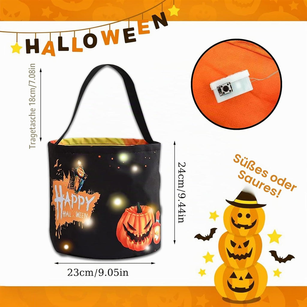 Halloween Süßigkeiten Eimer, Handtasche Für Süßes Oder Saures, Kürbis Candy Tüten Für Kinder, Geschenktasche Für Party