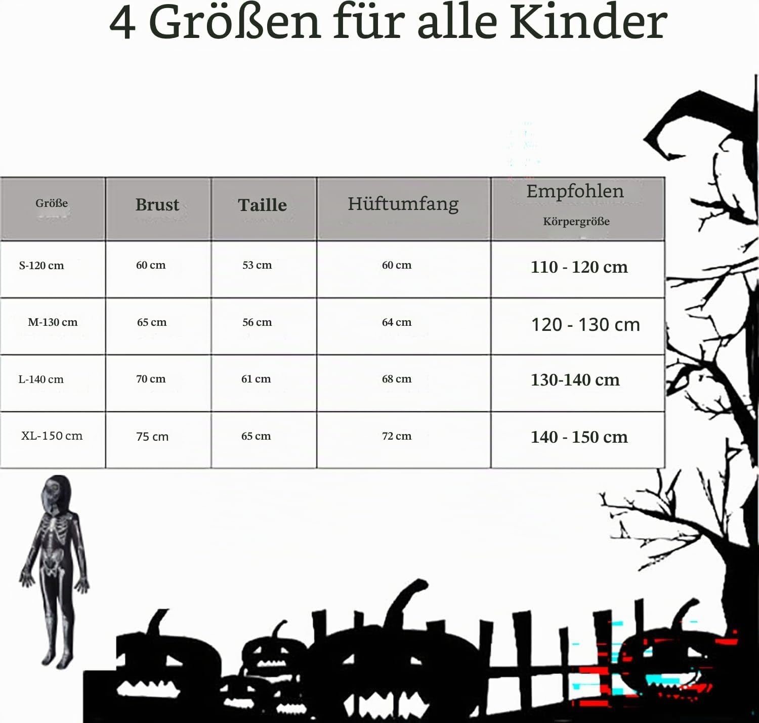 Halloween Skeleton Costume Kinder, Halloween Kostüm, Skelett Jumpsuit Skelett Outfit Für Halloween, Karneval, Faschingskostüme, Cosplay Mottoparty
