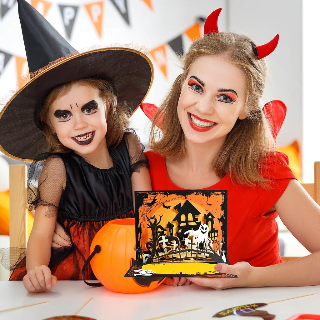 GREETING ART Pop up Halloween Karten, Halloween Spukhaus Grußkarte Mit Umschlag Für Kinder, Freund, Freundin