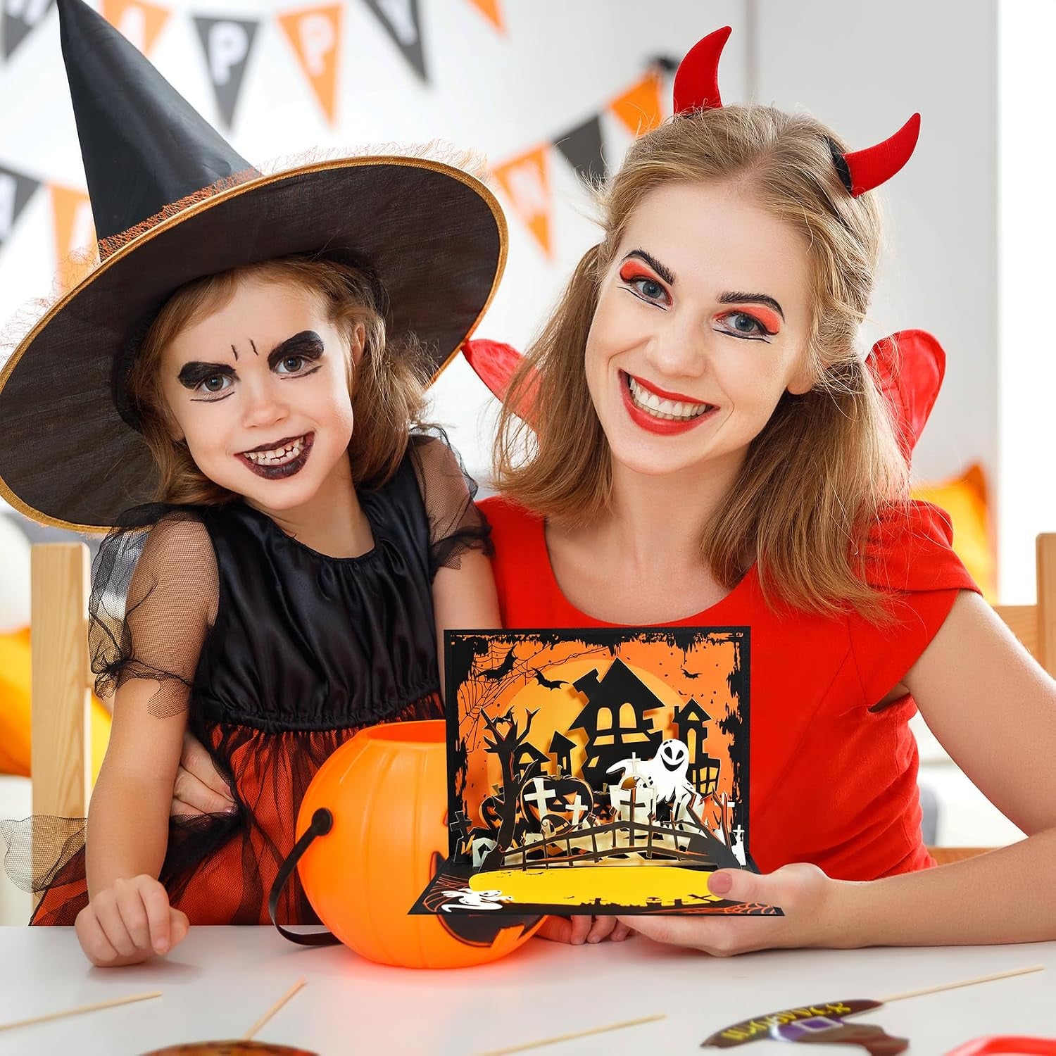 GREETING ART Pop up Halloween Karten, Halloween Spukhaus Grußkarte Mit Umschlag Für Kinder, Freund, Freundin