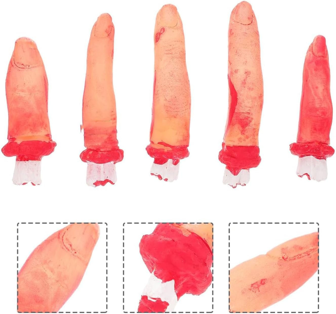 Halloween Gefälschte Finger, 10 Stück Blutig Gefälschte Finger Requisiten Künstliche Blutige Körperteile Horror Blutig Getrennten Hand Arm Halloween Requisit Für Halloween Party